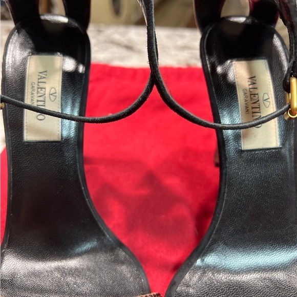 VALENTINO GARAVANI GLAM MASK TRIBE BLACK SUEDE CRYSTAL HEEL SANDALS SIZE 36 (7) - Picture 7 of 17